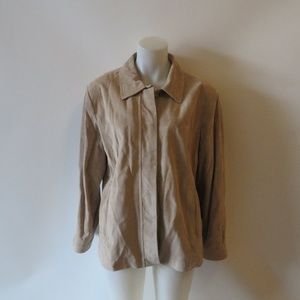 WOMENS JERRY LEWIS BEIGE SUEDE JACKET SZ 18*